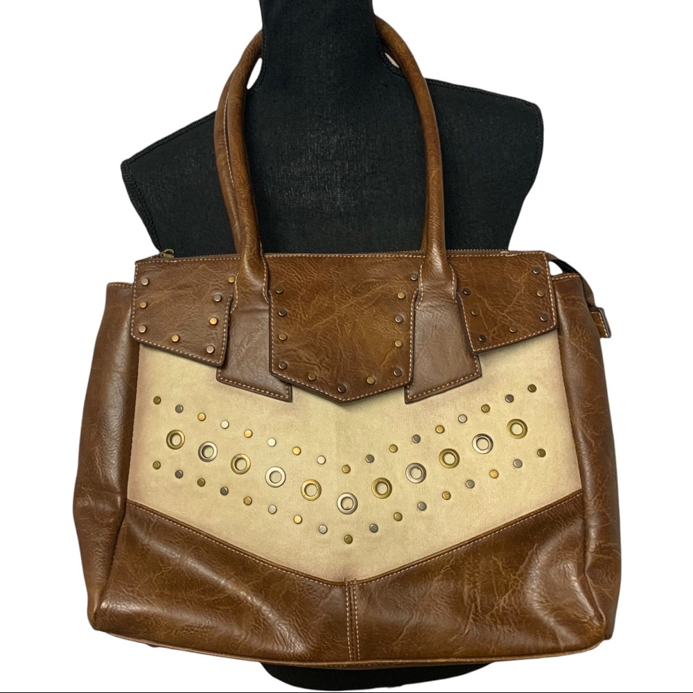 Catchfly | two toned studded shoulder bag
